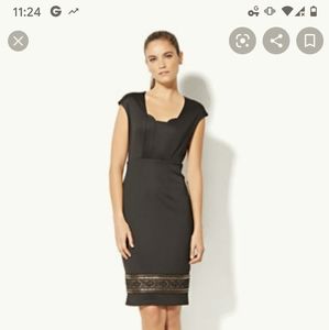 Black Embellished Sheath dress.